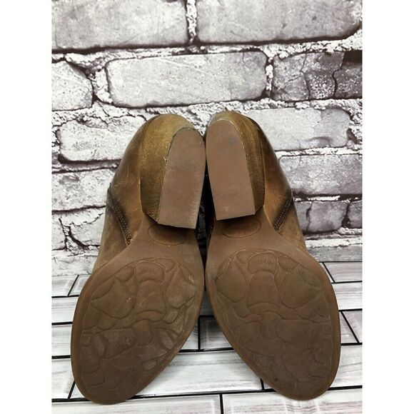 Kork-Ease Brown Leather Stacked Heel Wedge Ankle Booties Women’s Sz 7.5M US/38EU - Picture 14 of 16